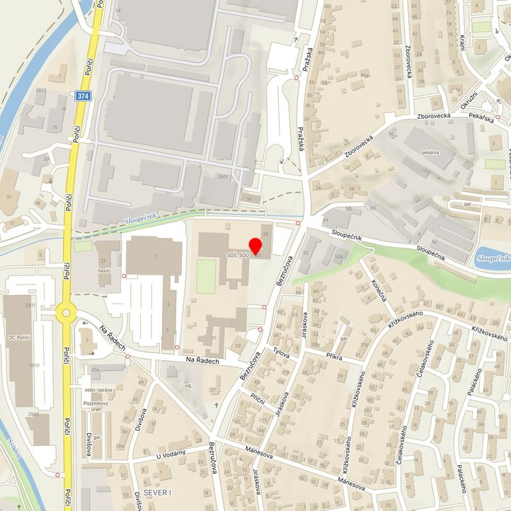 Mapa školy z Mapy.cz