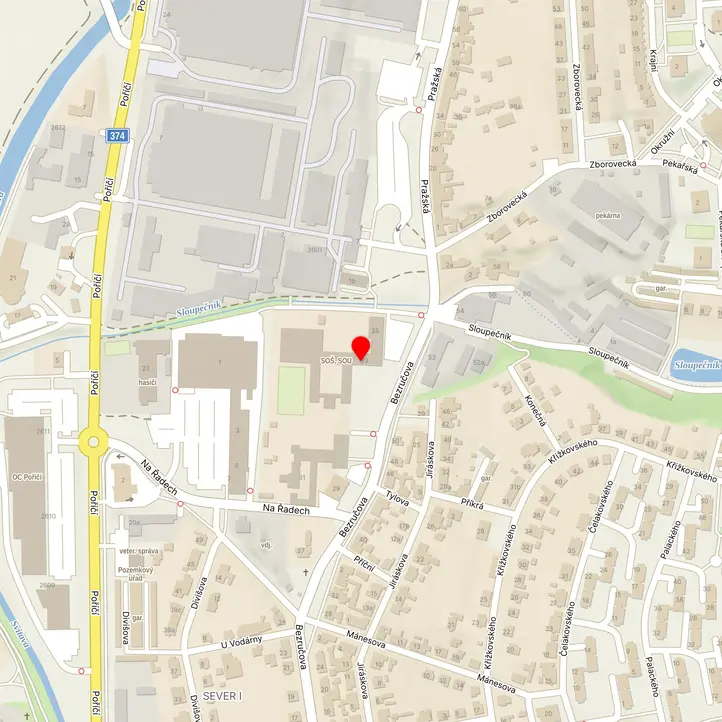 Mapa školy z Mapy.cz