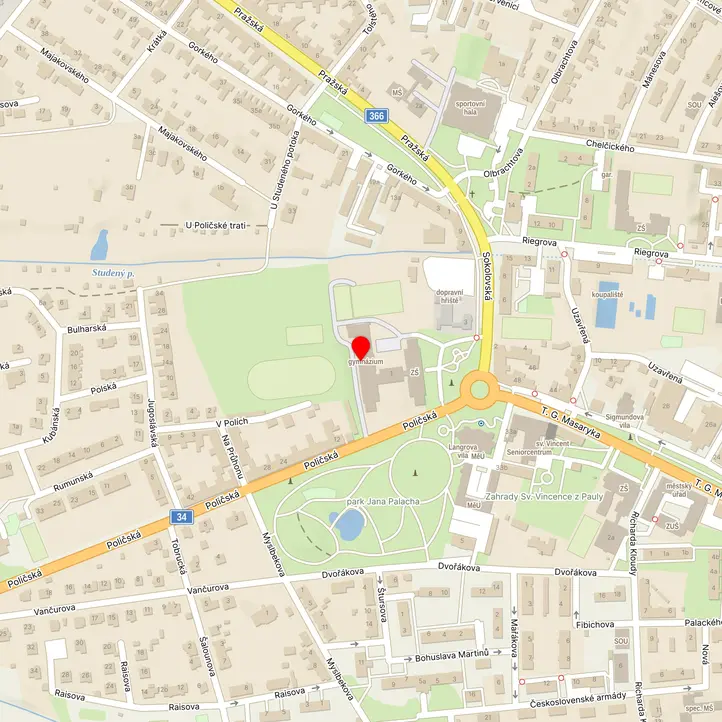 Mapa školy z Mapy.cz