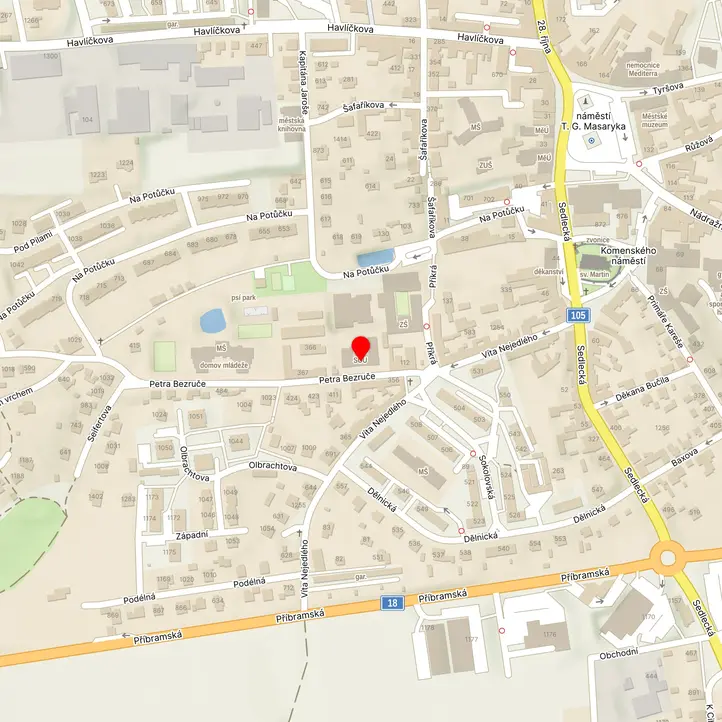 Mapa školy z Mapy.cz