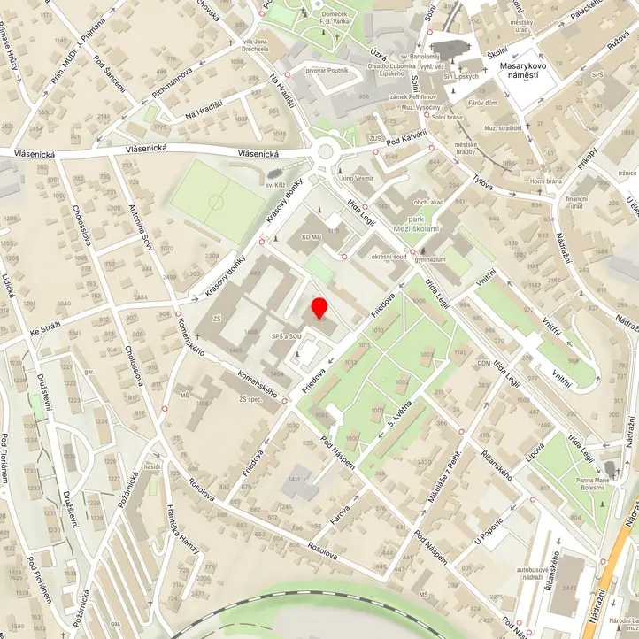 Mapa školy z Mapy.cz