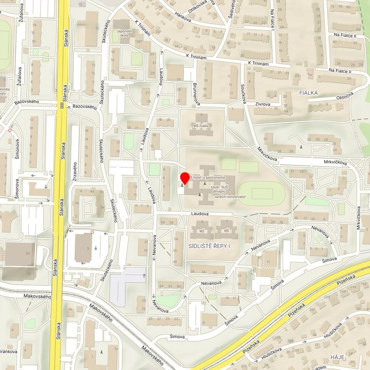 Mapa školy z Mapy.cz