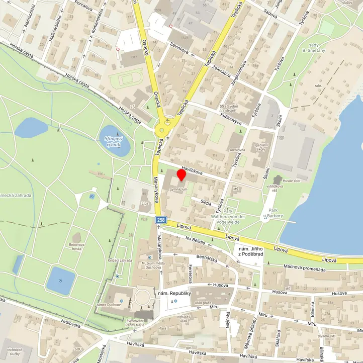 Mapa školy z Mapy.cz