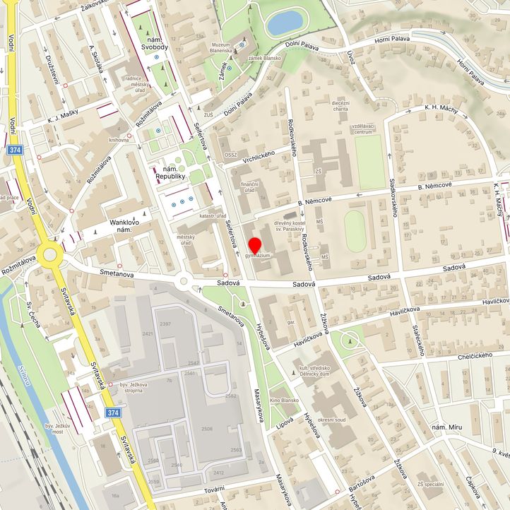 Mapa školy z Mapy.cz