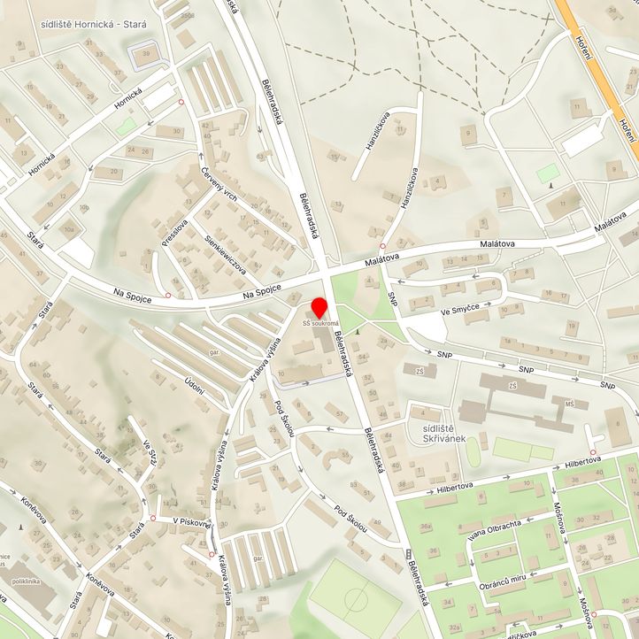 Mapa školy z Mapy.cz
