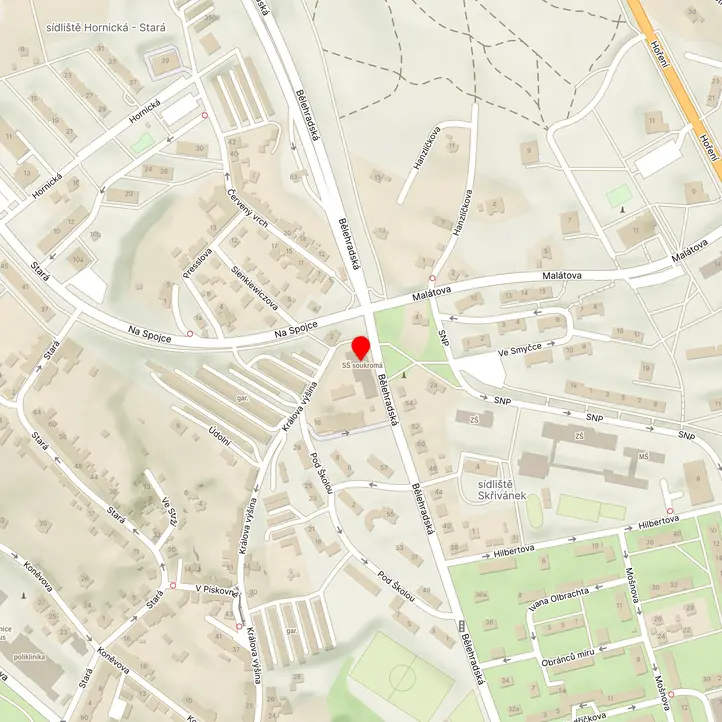 Mapa školy z Mapy.cz