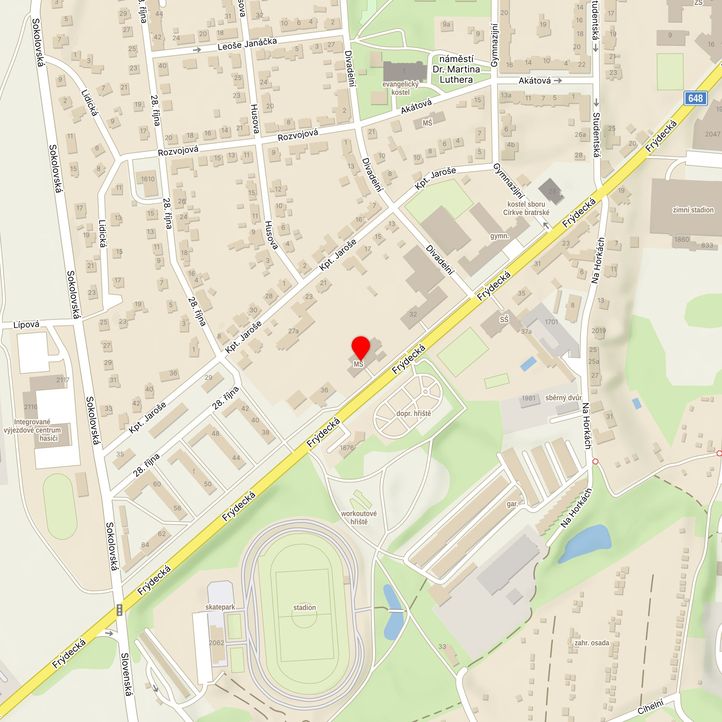 Mapa školy z Mapy.cz