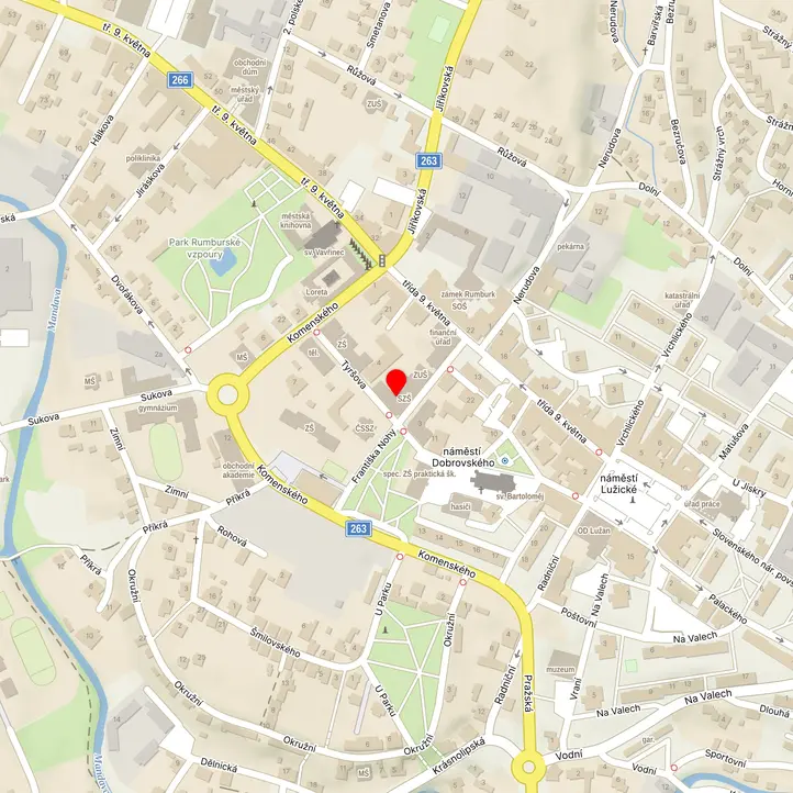 Mapa školy z Mapy.cz