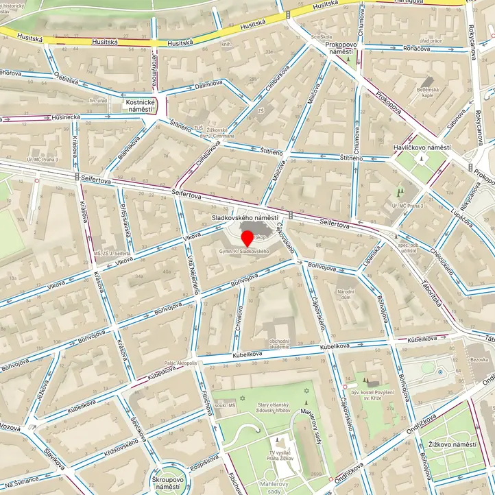 Mapa školy z Mapy.cz