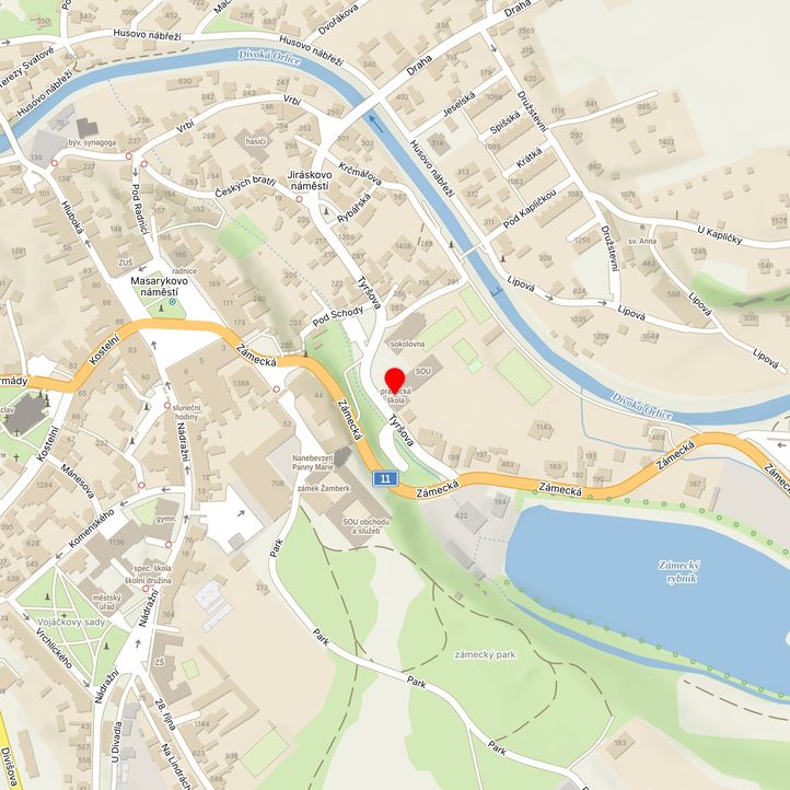 Mapa školy z Mapy.cz