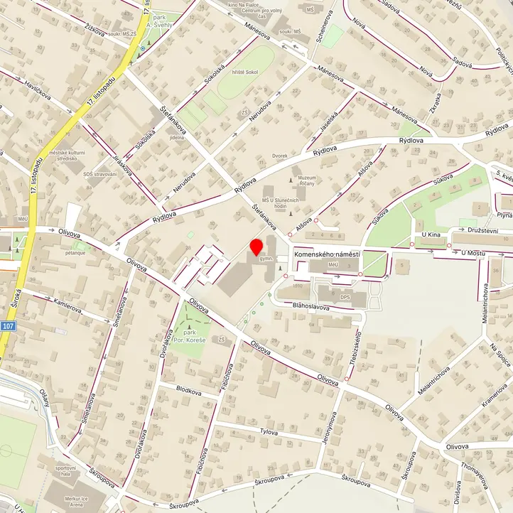 Mapa školy z Mapy.cz