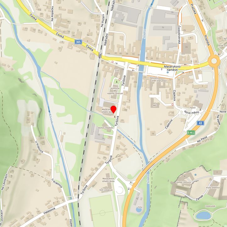 Mapa školy z Mapy.cz