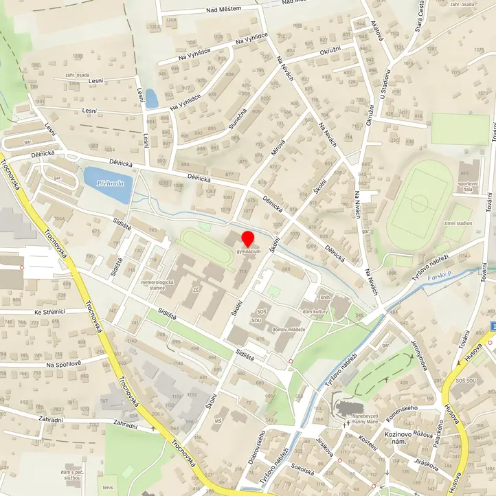 Mapa školy z Mapy.cz