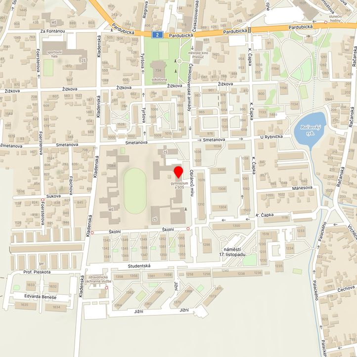 Mapa školy z Mapy.cz