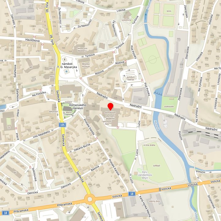 Mapa školy z Mapy.cz