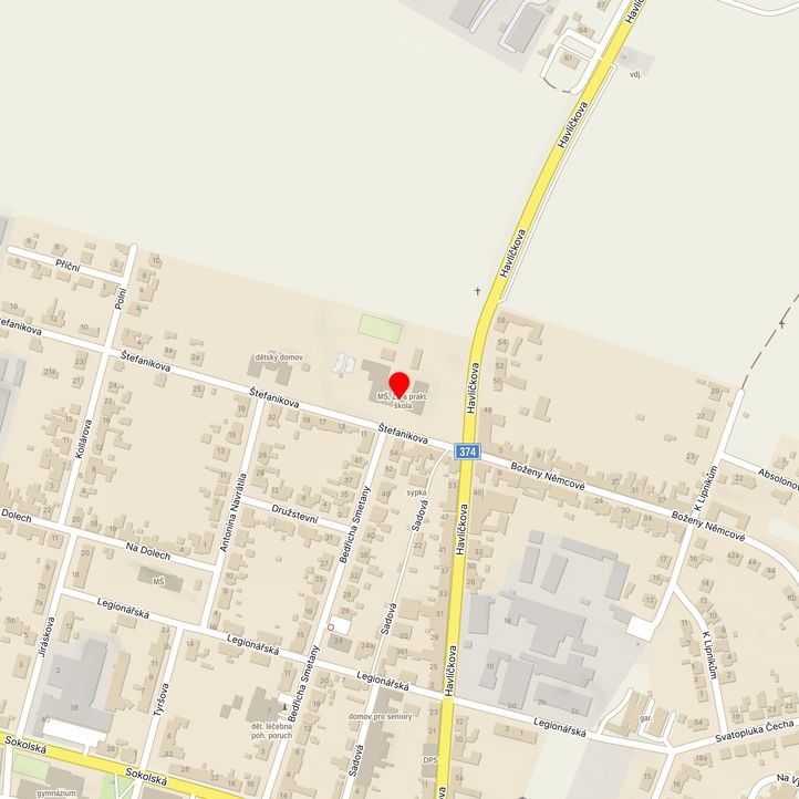 Mapa školy z Mapy.cz