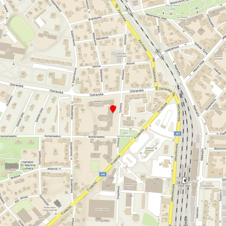 Mapa školy z Mapy.cz