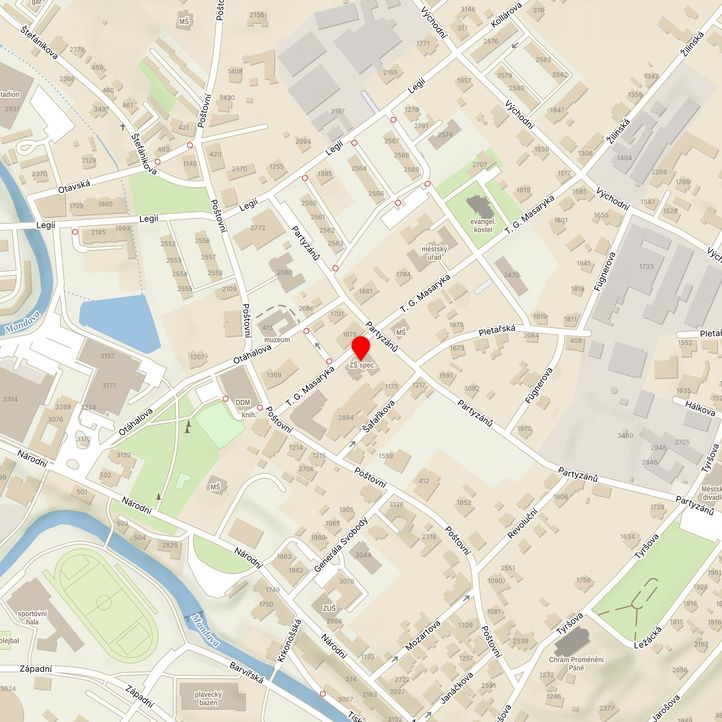 Mapa školy z Mapy.cz