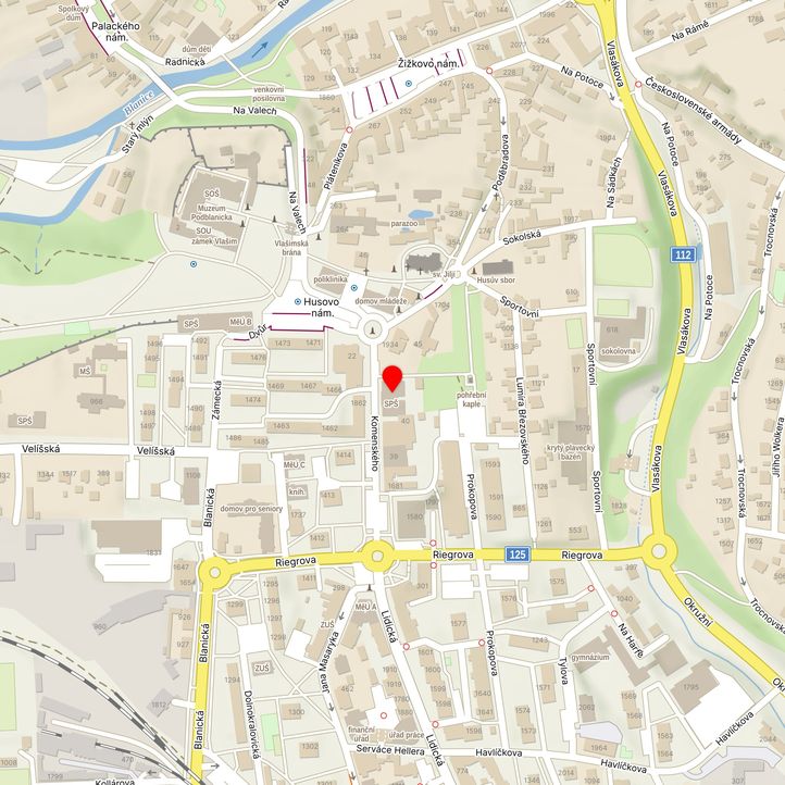 Mapa školy z Mapy.cz