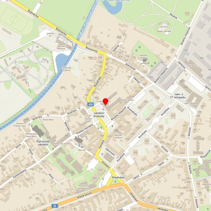 Mapa školy z Mapy.cz