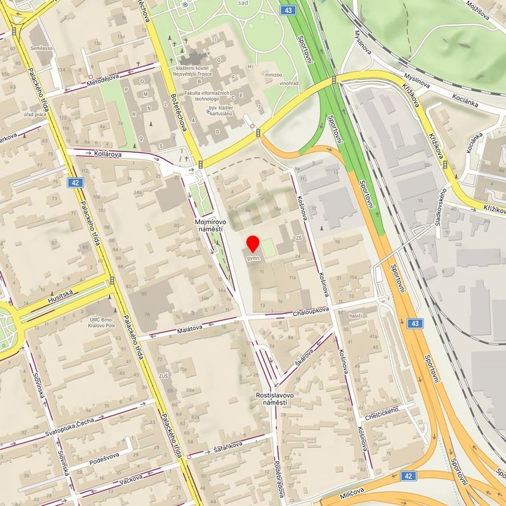 Mapa školy z Mapy.cz