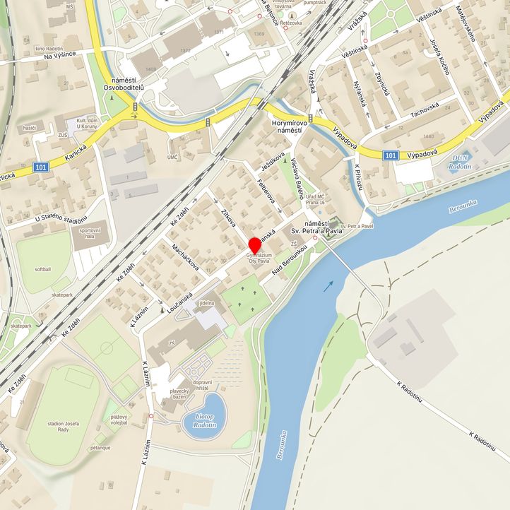 Mapa školy z Mapy.cz