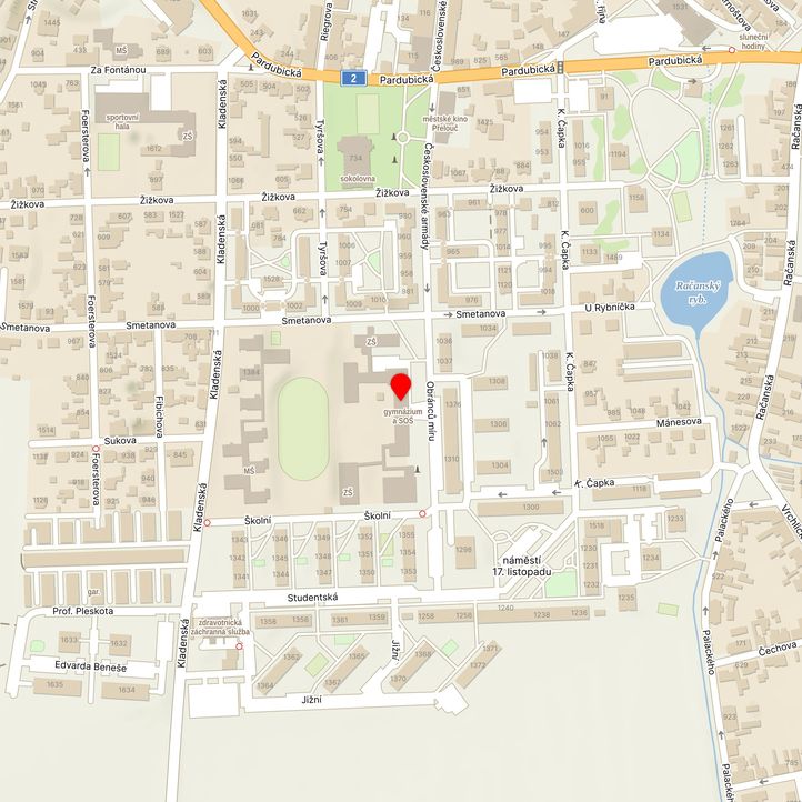 Mapa školy z Mapy.cz