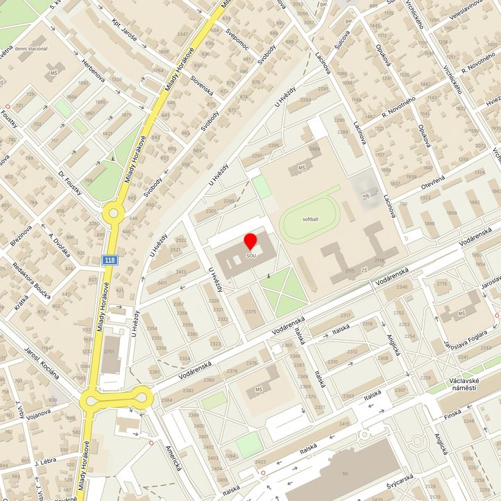 Mapa školy z Mapy.cz