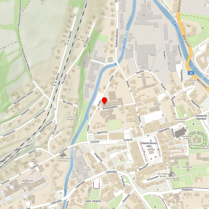 Mapa školy z Mapy.cz