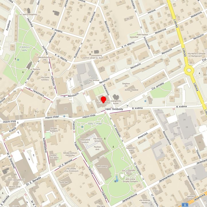 Mapa školy z Mapy.cz