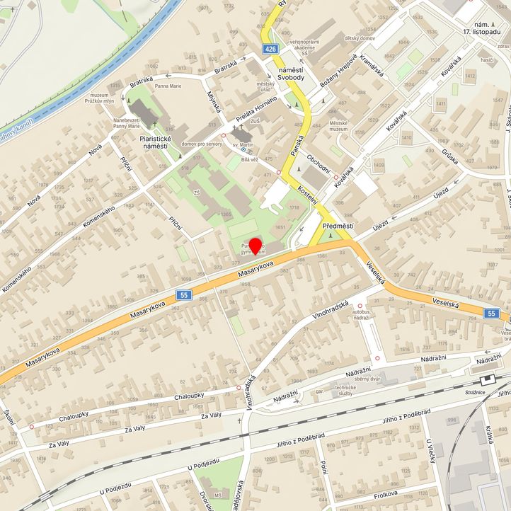 Mapa školy z Mapy.cz