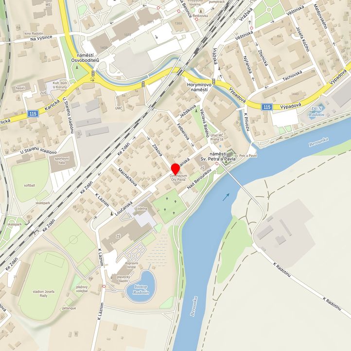Mapa školy z Mapy.cz