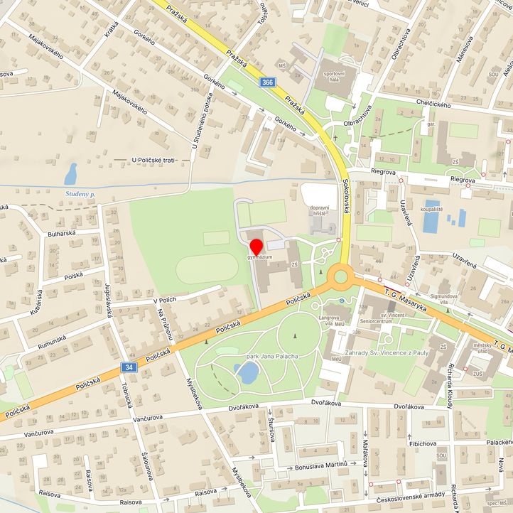 Mapa školy z Mapy.cz