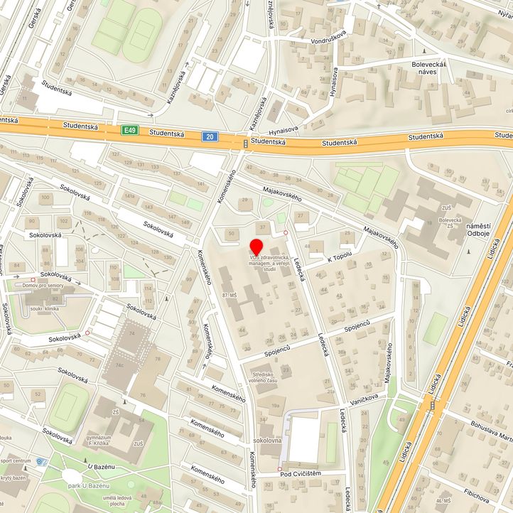 Mapa školy z Mapy.cz