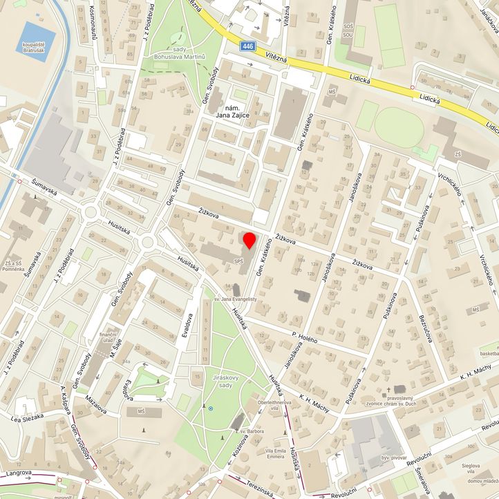 Mapa školy z Mapy.cz