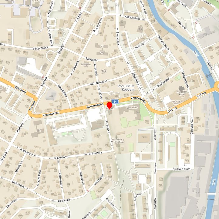 Mapa školy z Mapy.cz