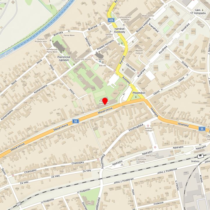 Mapa školy z Mapy.cz