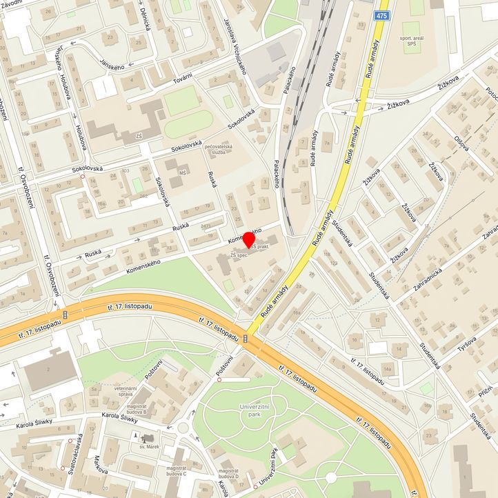 Mapa školy z Mapy.cz