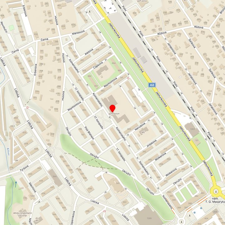 Mapa školy z Mapy.cz