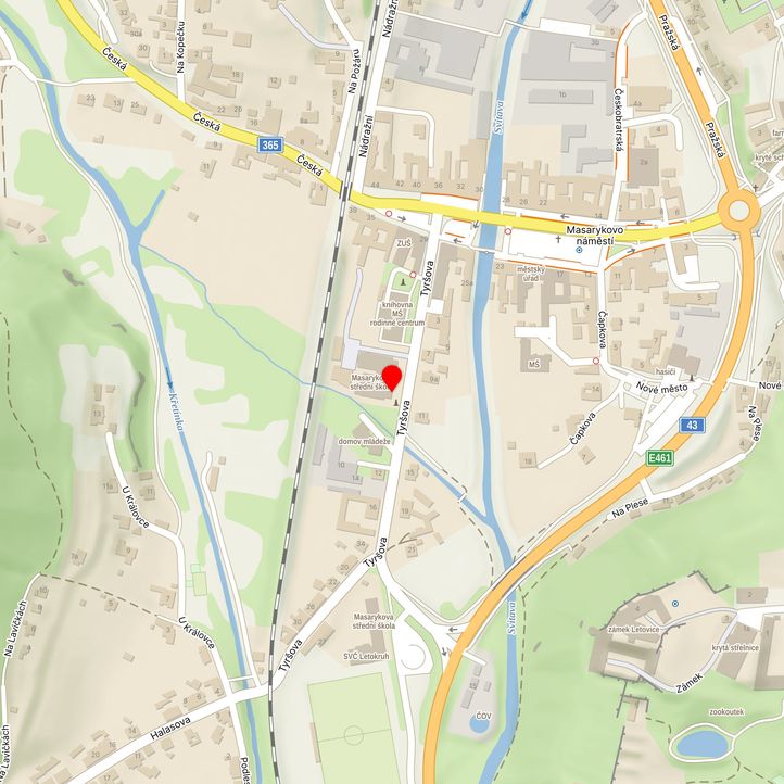Mapa školy z Mapy.cz