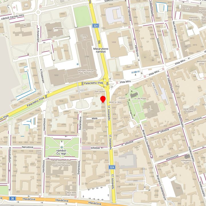 Mapa školy z Mapy.cz