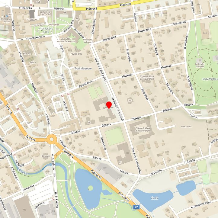 Mapa školy z Mapy.cz