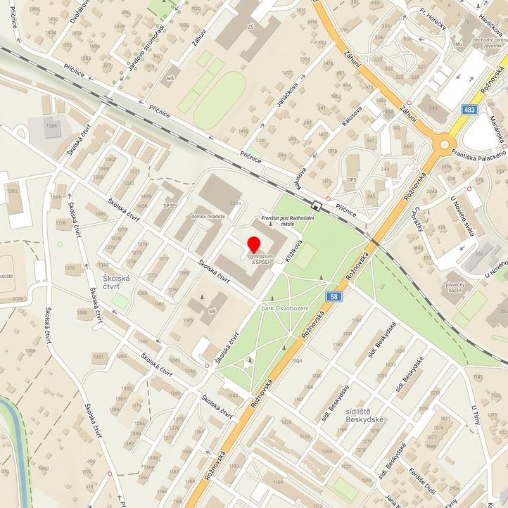 Mapa školy z Mapy.cz