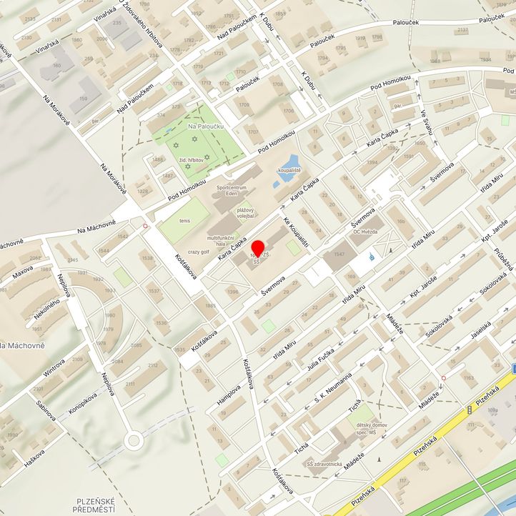 Mapa školy z Mapy.cz