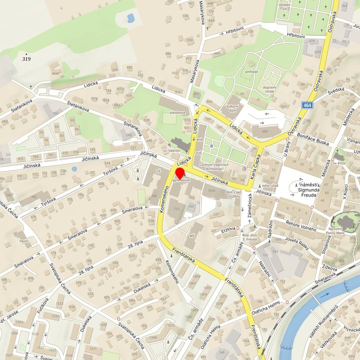 Mapa školy z Mapy.cz