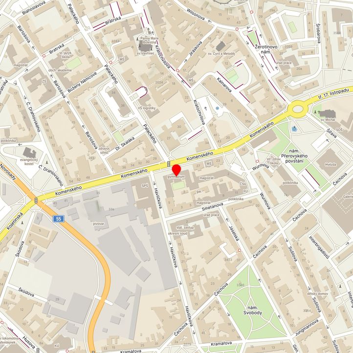 Mapa školy z Mapy.cz