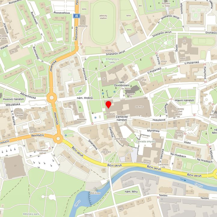 Mapa školy z Mapy.cz