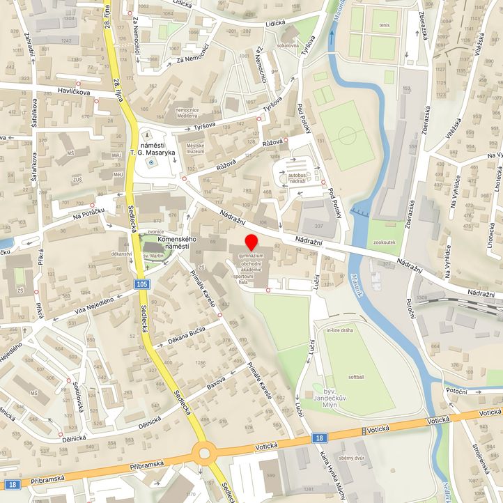 Mapa školy z Mapy.cz