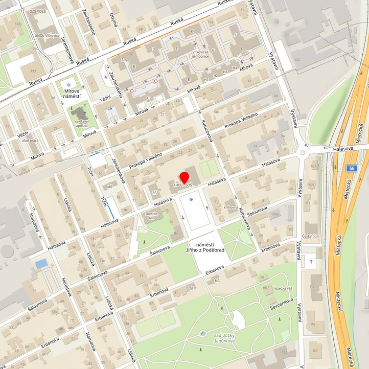 Mapa školy z Mapy.cz