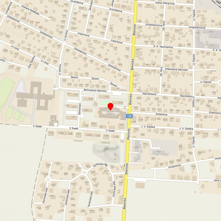 Mapa školy z Mapy.cz